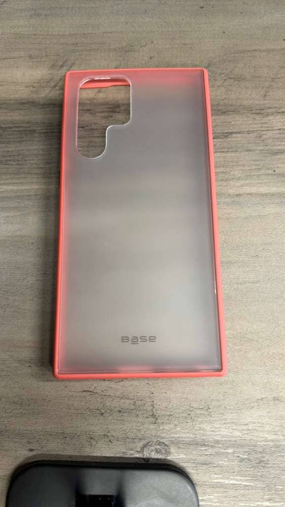 BASE: S22 ULTRA CLEAR/PINK CASE